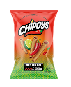 Chipoys tortillasipsi 113,4g Fire Red Hot