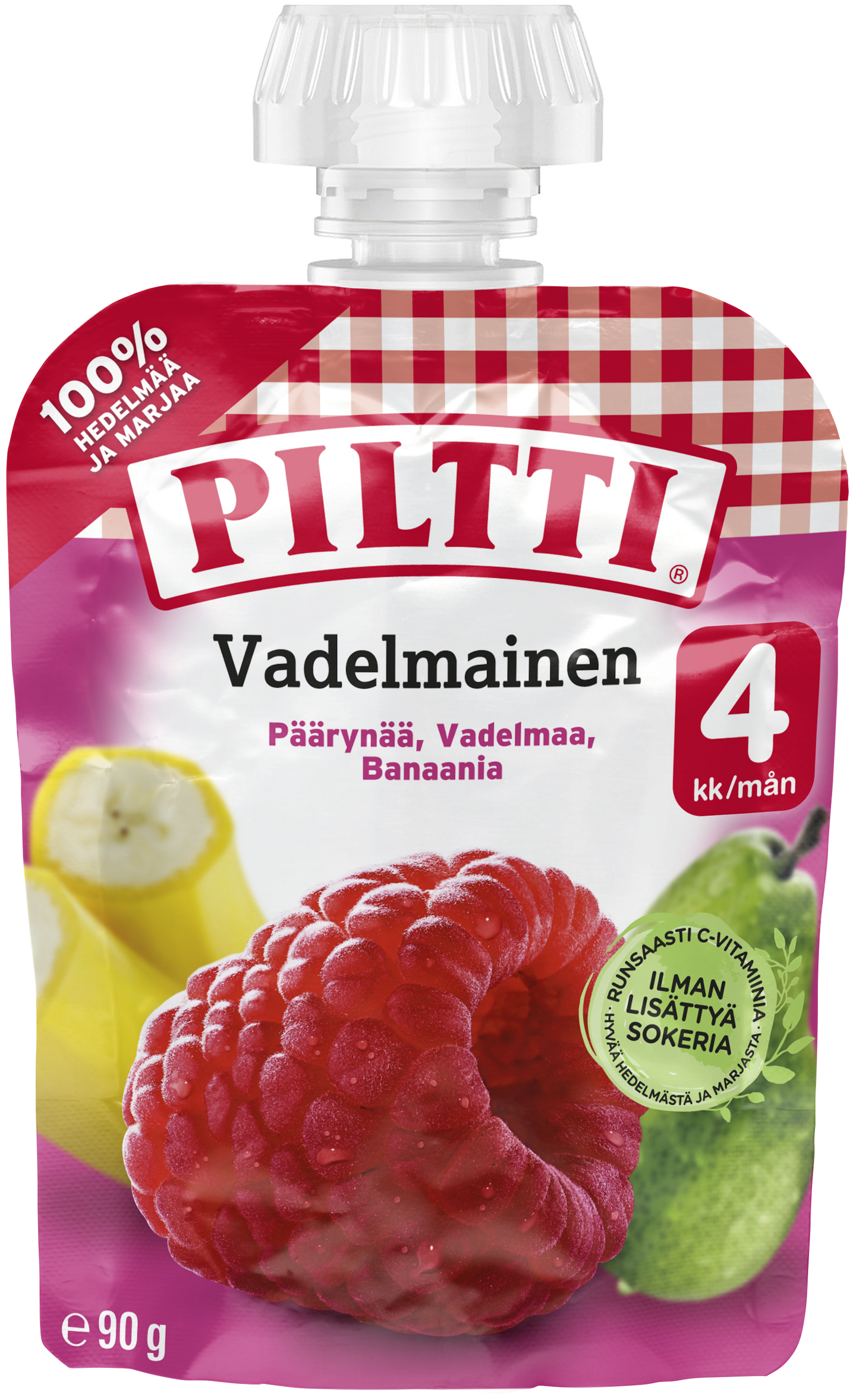 Piltti vadelmainen hedelmäsose 90g 4kk