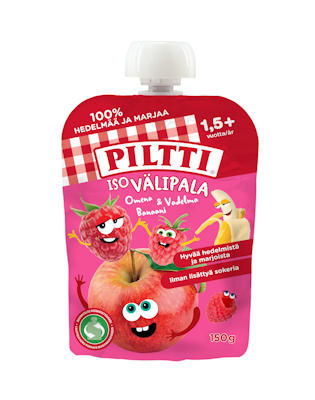 Piltti 150g Iso välipala Omena-vadelma-banaani 1,5+ v annospussi