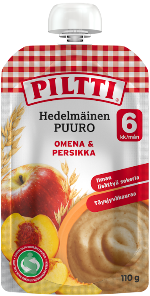 Piltti Hedelmäinen Puuro Omena-persikka 110g 6kk - HoReCa-tukku Kespro