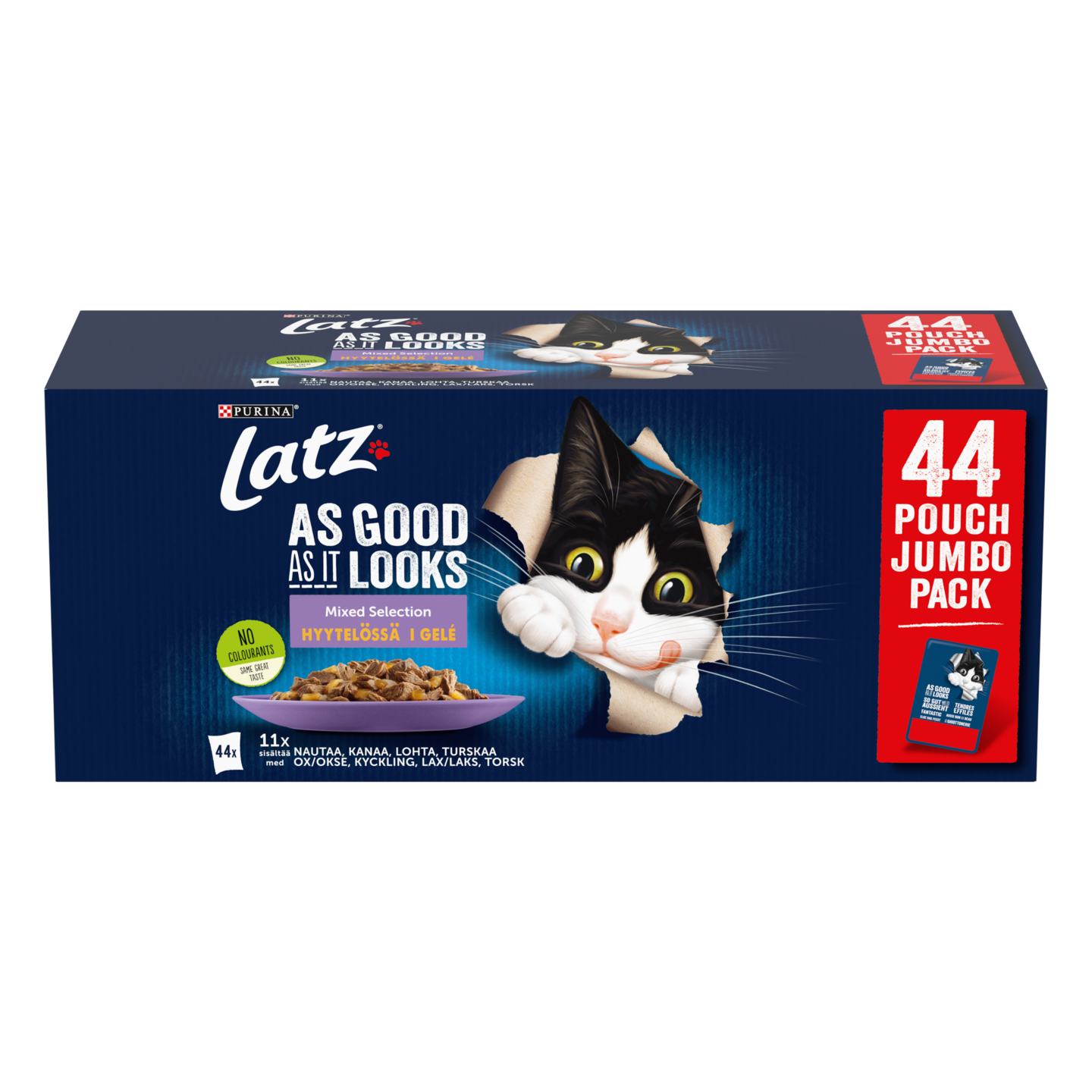 Latz AGAIL Mixed lajitelma hyytelössä 44x85g 4 varianttia kissanruoka PPA