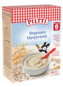 Piltti Iltapuuro täysjyvästä puurojauhe 6kk 450g