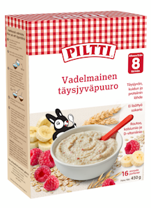 Piltti Vadelmainen täysjyväpuuro 8kk 450g