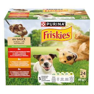 Friskies 24x85g adult nautaa, lammasta ja kanaa kastikkeessa lajitelma 3 varianttia