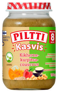 Piltti Kasvis Kikherne-kurpitsa-couscous lastenateria 8kk 190g Luomu