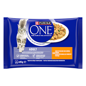 Purina One Adult minifileet kastikkeessa 4x85g kanaa ja vihreitä papuja