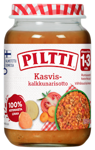 Piltti Kasvis-kalkkunarisotto lastenateria 190g alkaen 1-3v