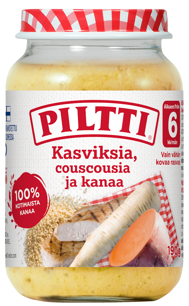 Piltti Kasviksia, couscousia ja kanaa lastenateria 190g alkaen 6kk ...