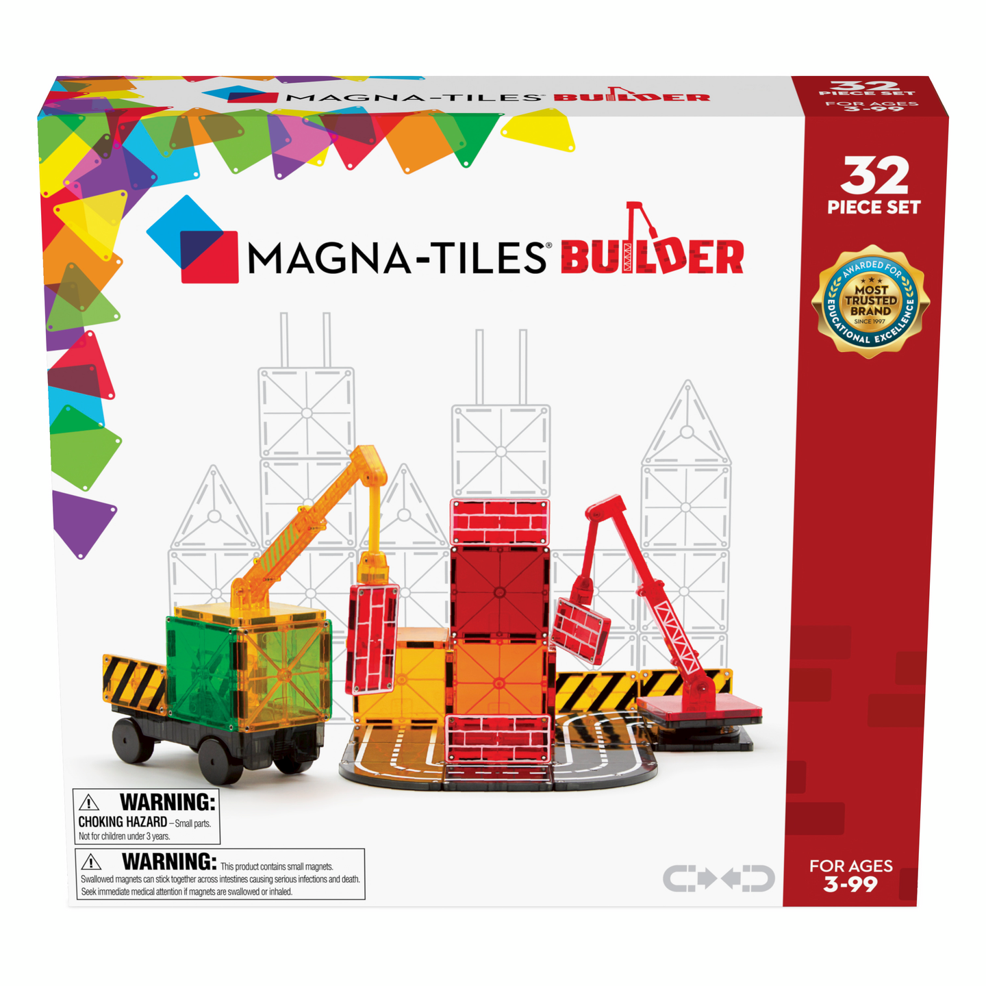 MAGNA-TILES® Builder -magneettirak.sarja, 32 osaa