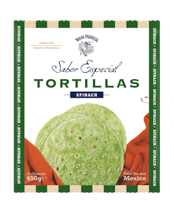 Nuevo Progreso Sabor Especial Tortillas Spinach isot pinaattitortillat 6 kpl 450g