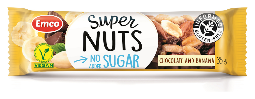 Emco SuperNuts patukka 35g suklaa banaani