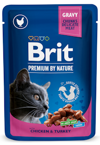 Brit Premium Cat Kana-kalkkuna kastikkeessa 100g