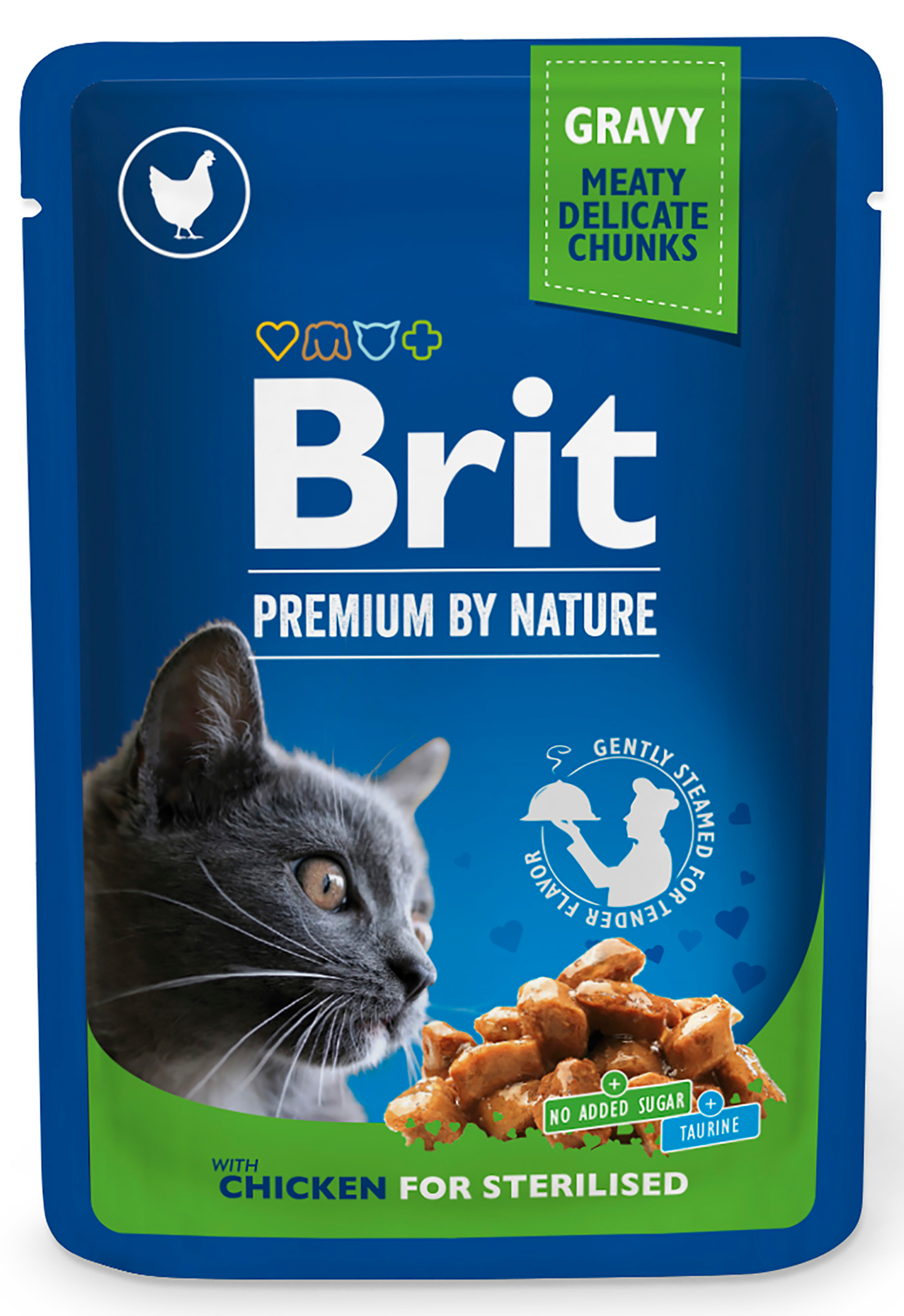 Brit Premium Cat kana kastikkeessa steriloiduille kissoille 100g