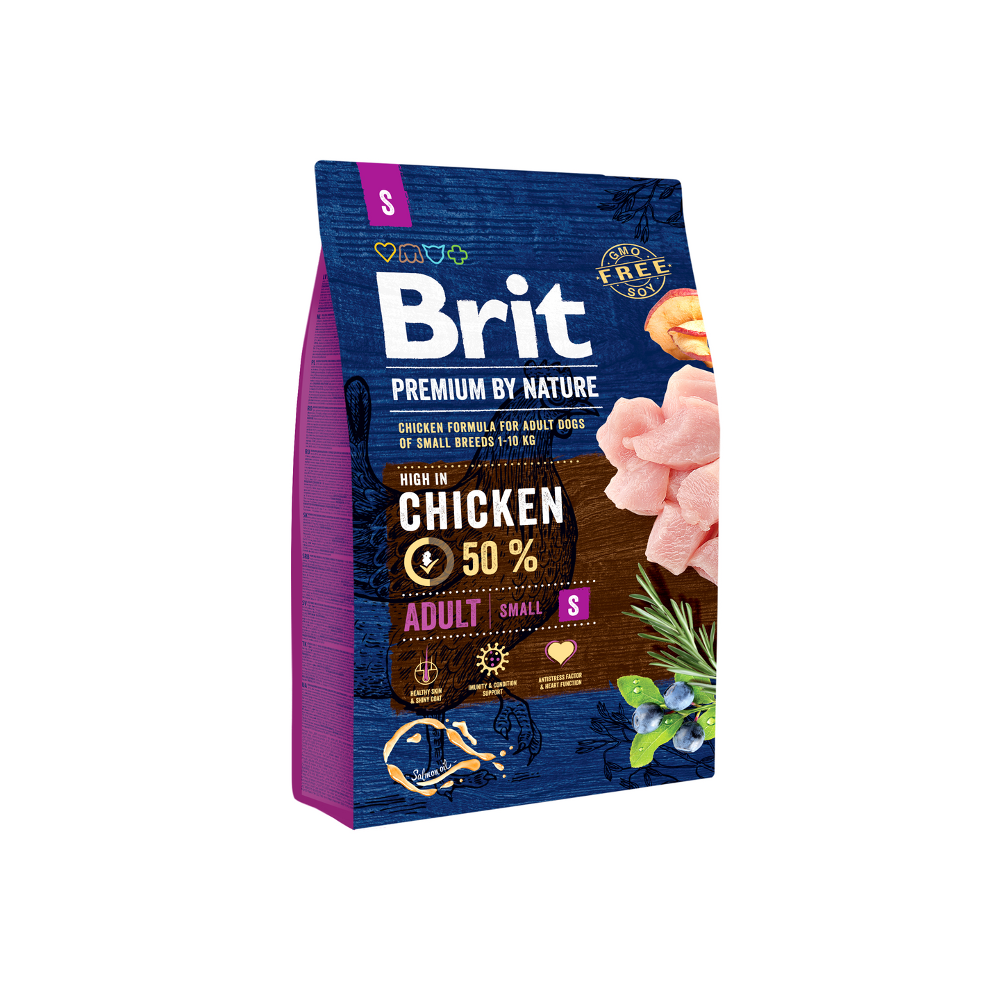 Brit Premium by Nature Adult S pienille aikuisille koirille 3kg