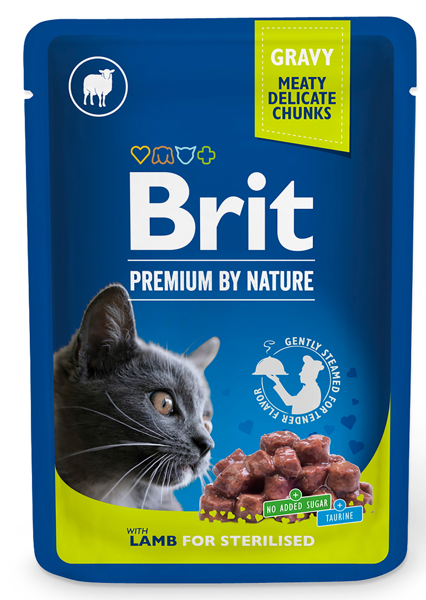 Brit Premium by Nature Lammasta kastikkeessa steriloiduille kissoille 100 g