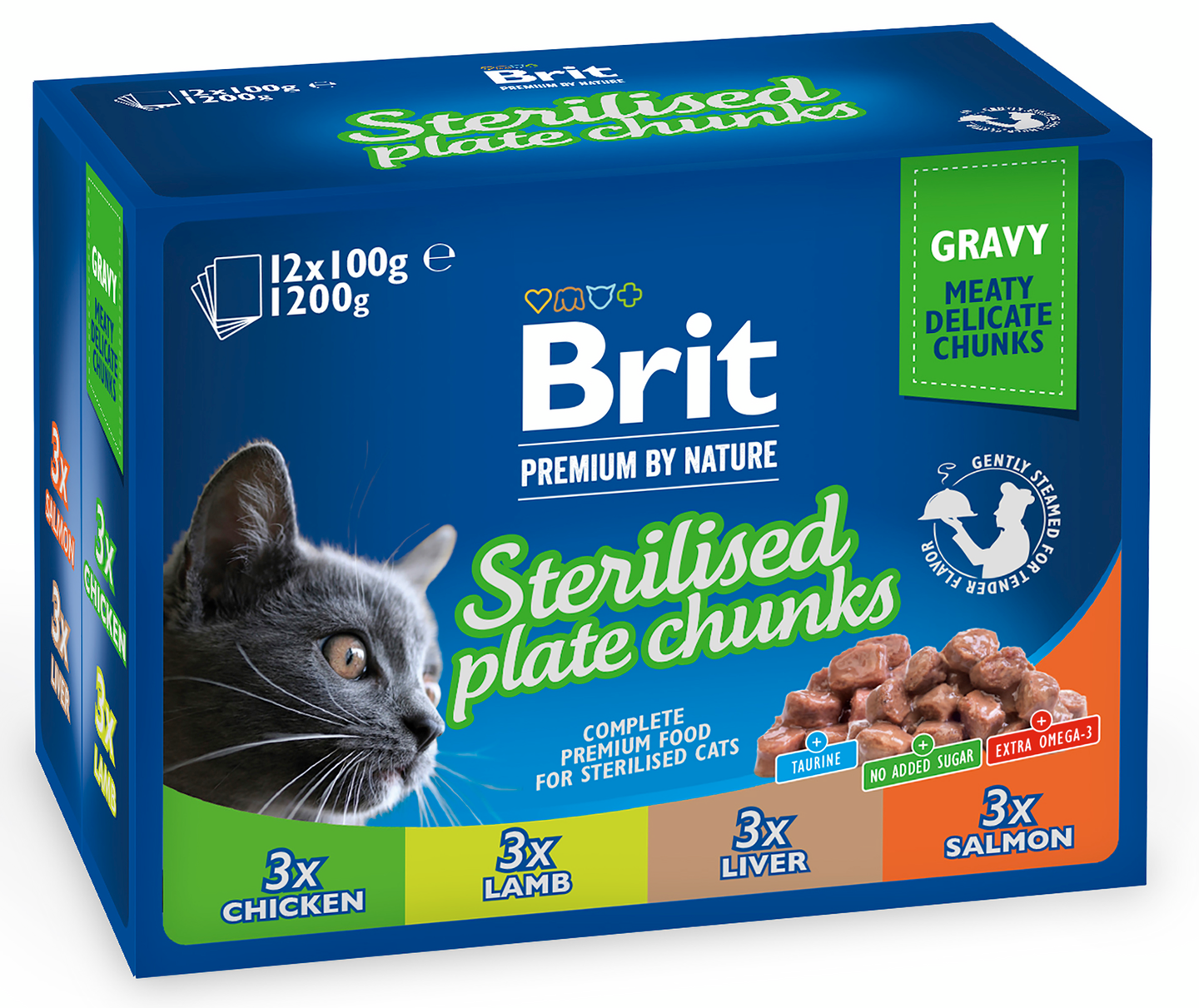 Brit Premium by Nature Paloja kastikkeessa steriloiduille kissoille