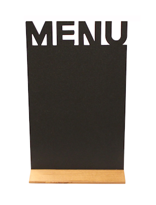 Menu-liitutaulu 21cm puisella jalalla