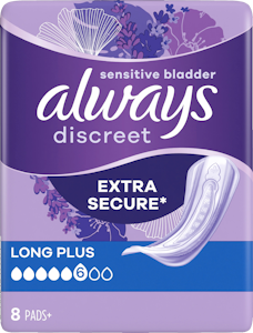 Always Discreet inkontinenssiside 8kpl Long Plus