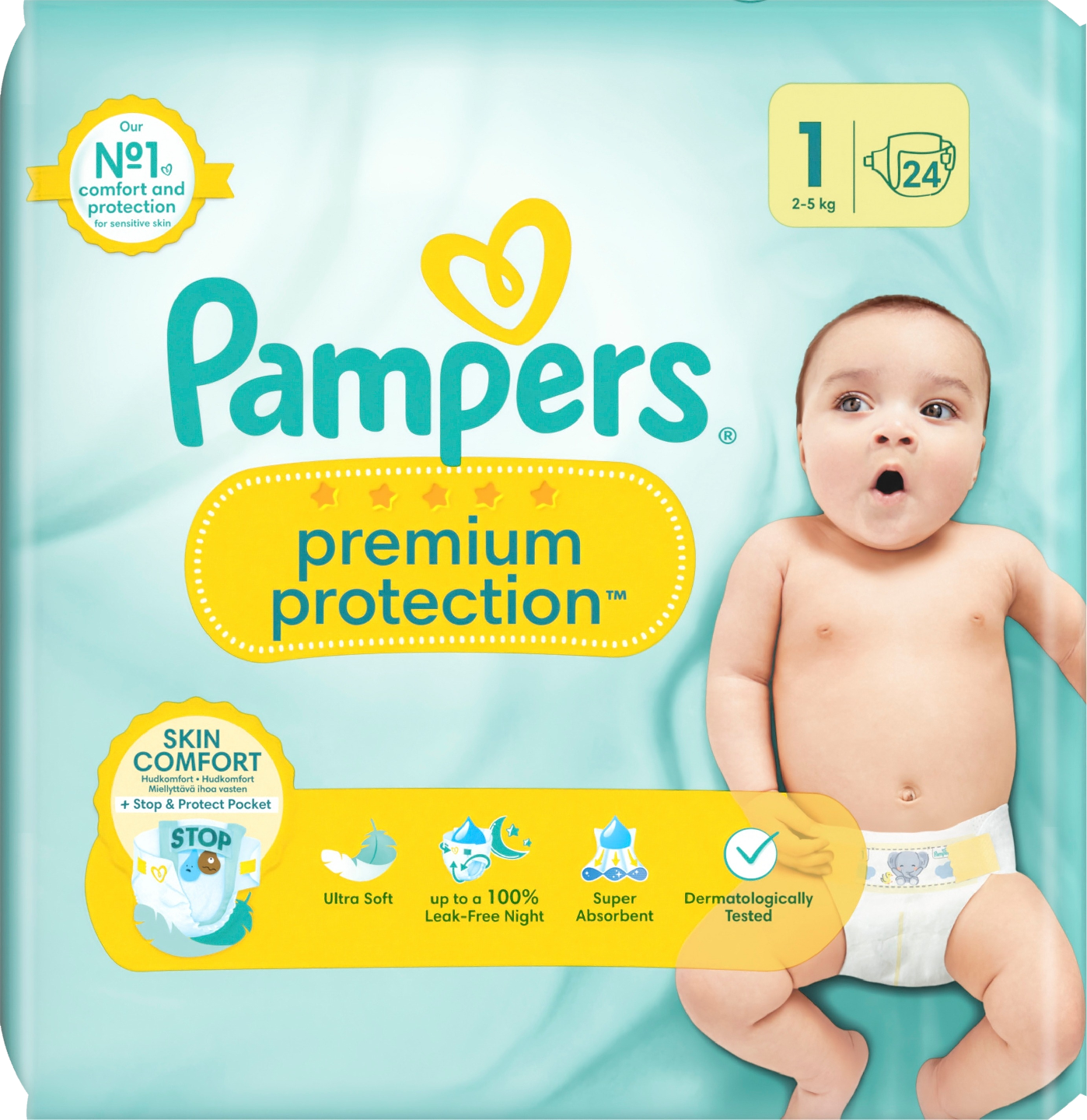 Pampers Premium Protection S1 2-5kg 24kpl teippivaippa