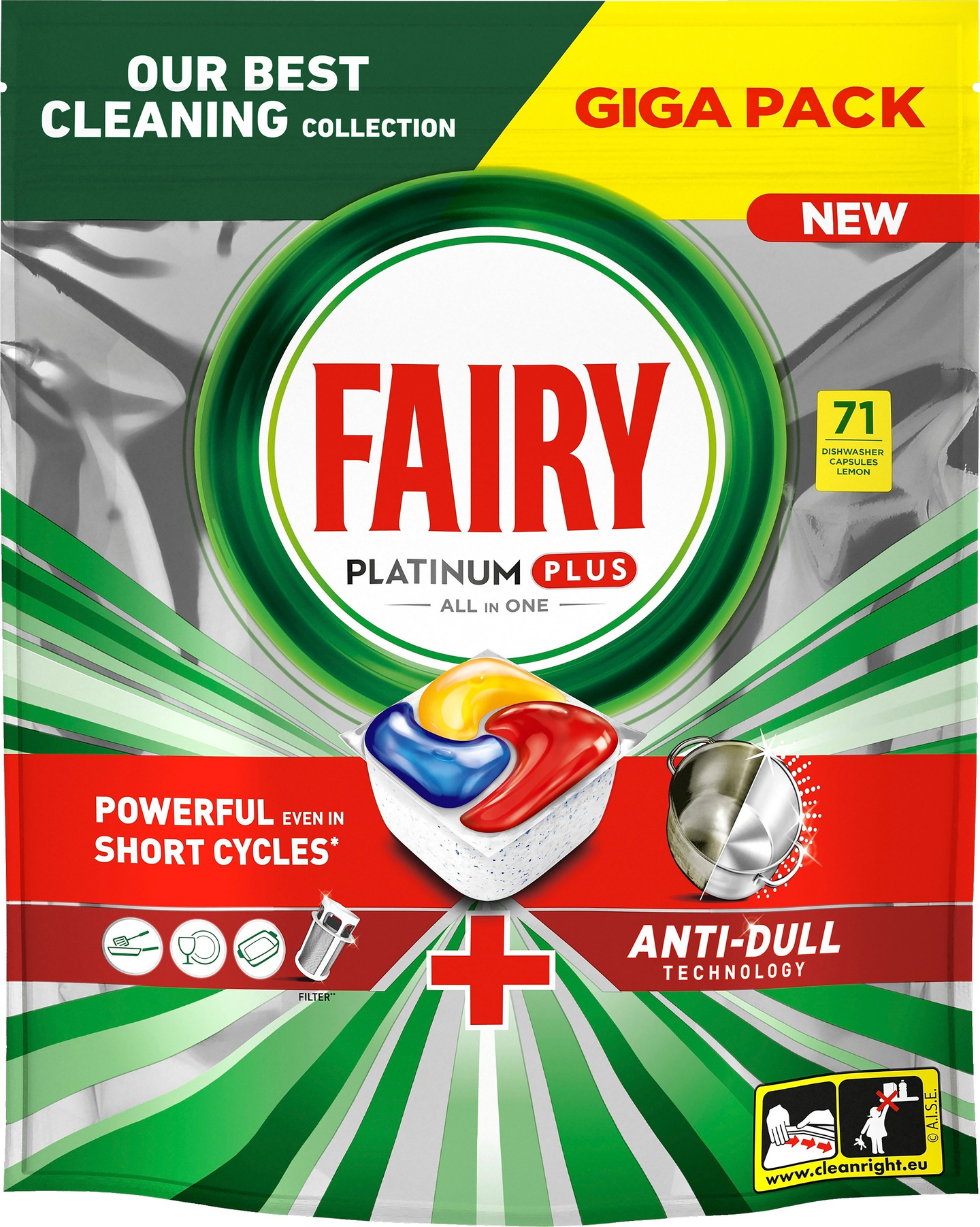 Fairy Platinum Plus All in One Anti-Dull 71kpl konetiskitabletti