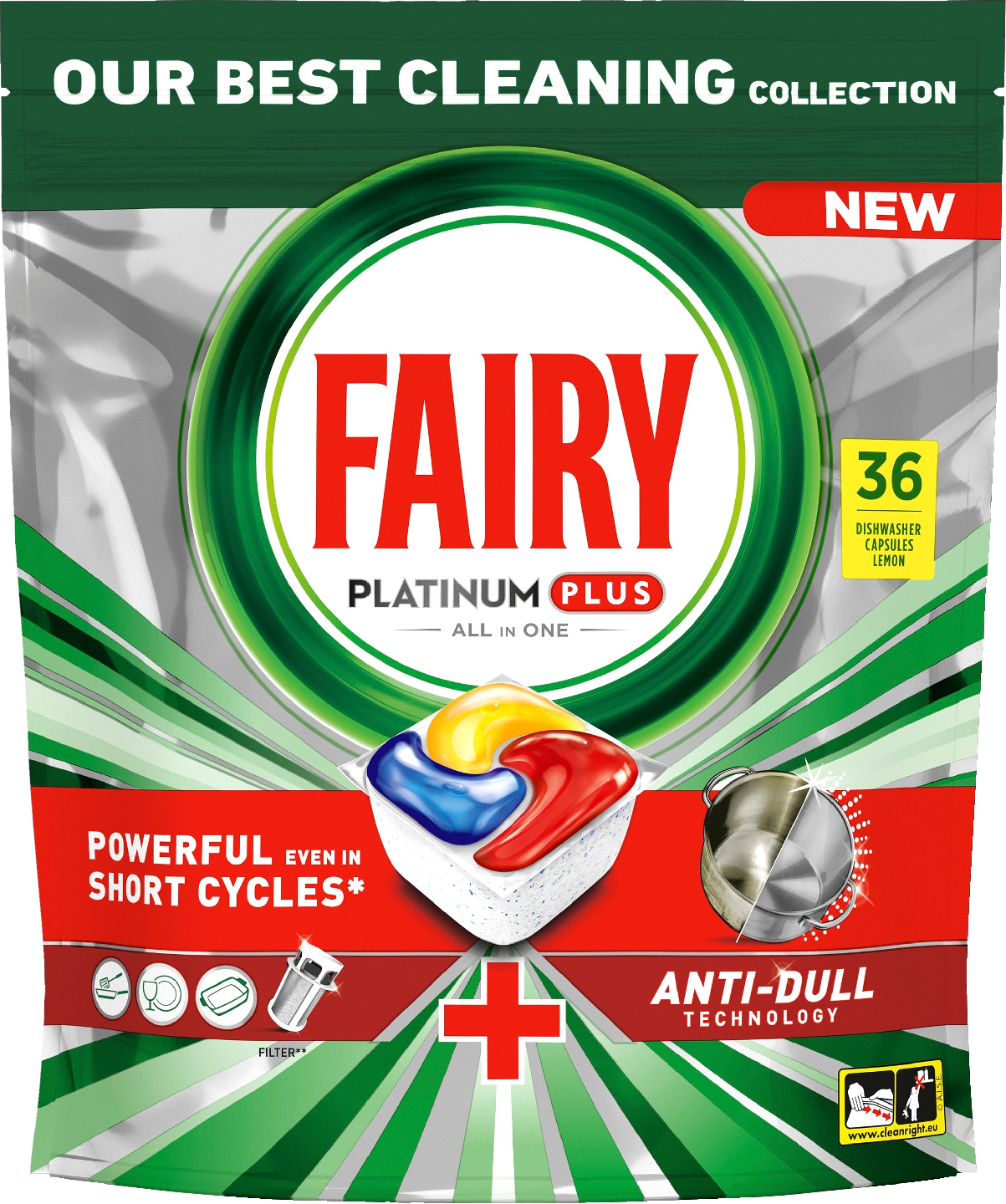 Fairy Platinum Plus All in One Anti-Dull 36kpl konetiskitabletti