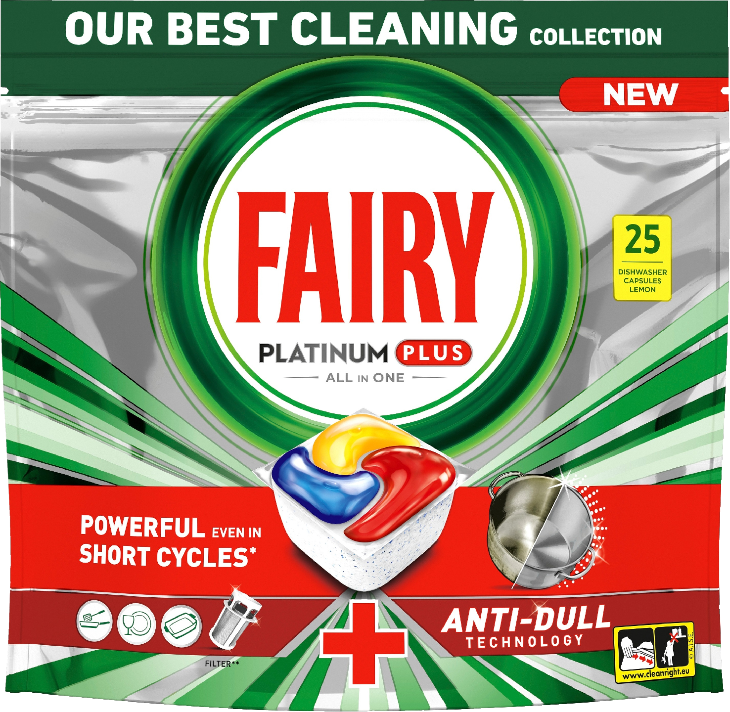Fairy Platinum Plus All in One Anti-Dull 25kpl konetiskitabletti