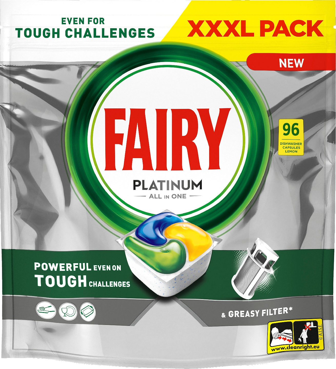 Fairy Platinum All in One Lemon 96kpl konetiskitabletti