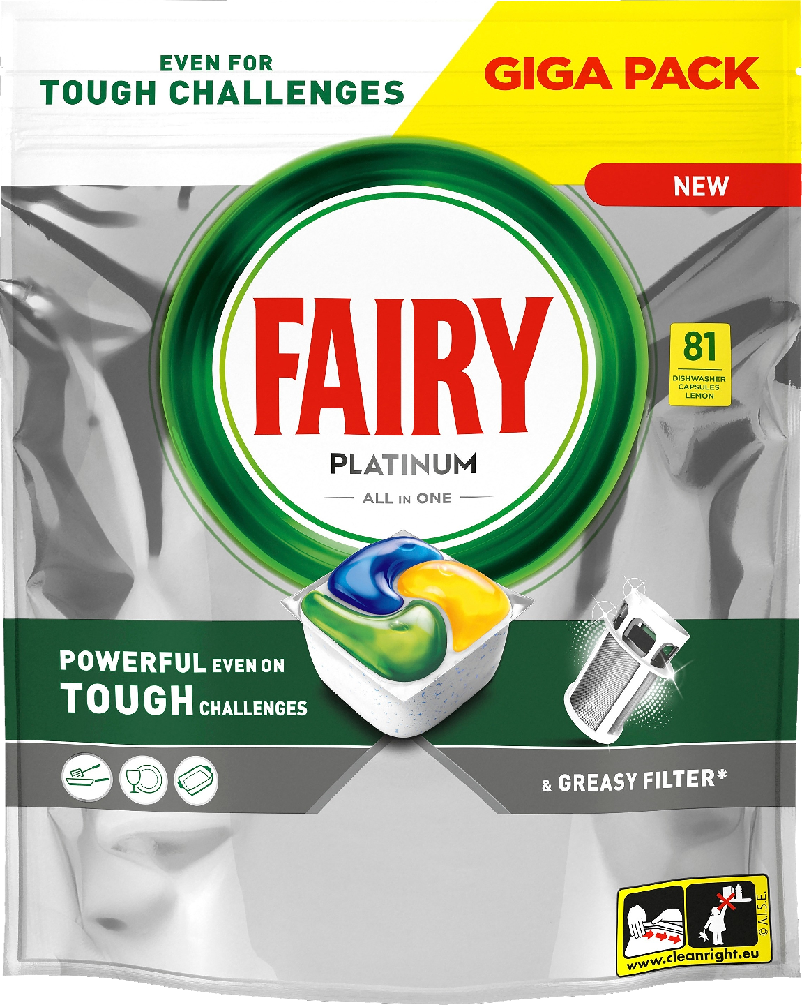 Fairy Platinum All in One 81kpl astianpesuainetabletti 81pss PPA