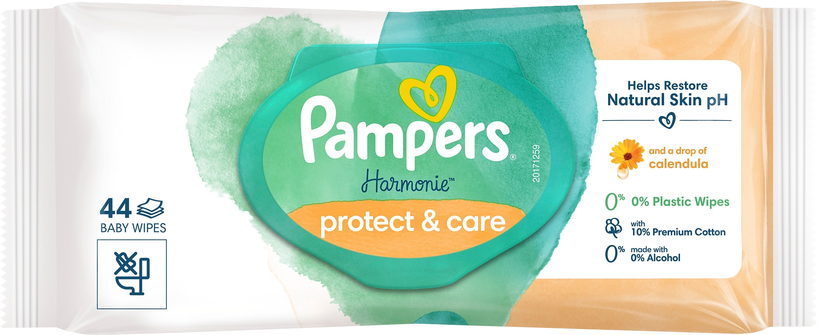Pampers Harmonie protect & care 44kpl puhdistuspyyhe