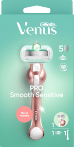 Gillette Venus Pro Smooth Sensitive Ihokarvanajohöylä + Seinäpidike