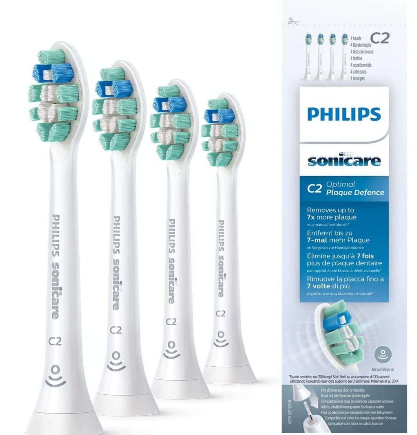 Philips Sonicare C2 Optimal Plaque Defence HX9024/10 -vaihtoharjat, 4 kpl