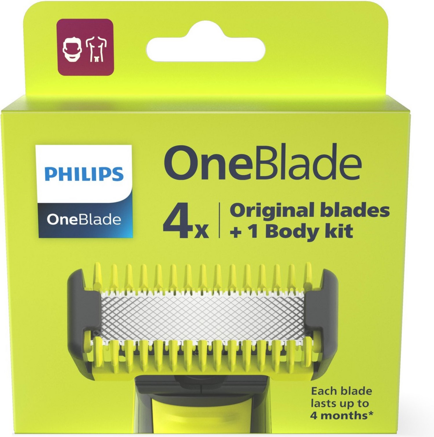 Philips OneBlade Face + Body QP310/50 -vaihtoterä, 4 kpl