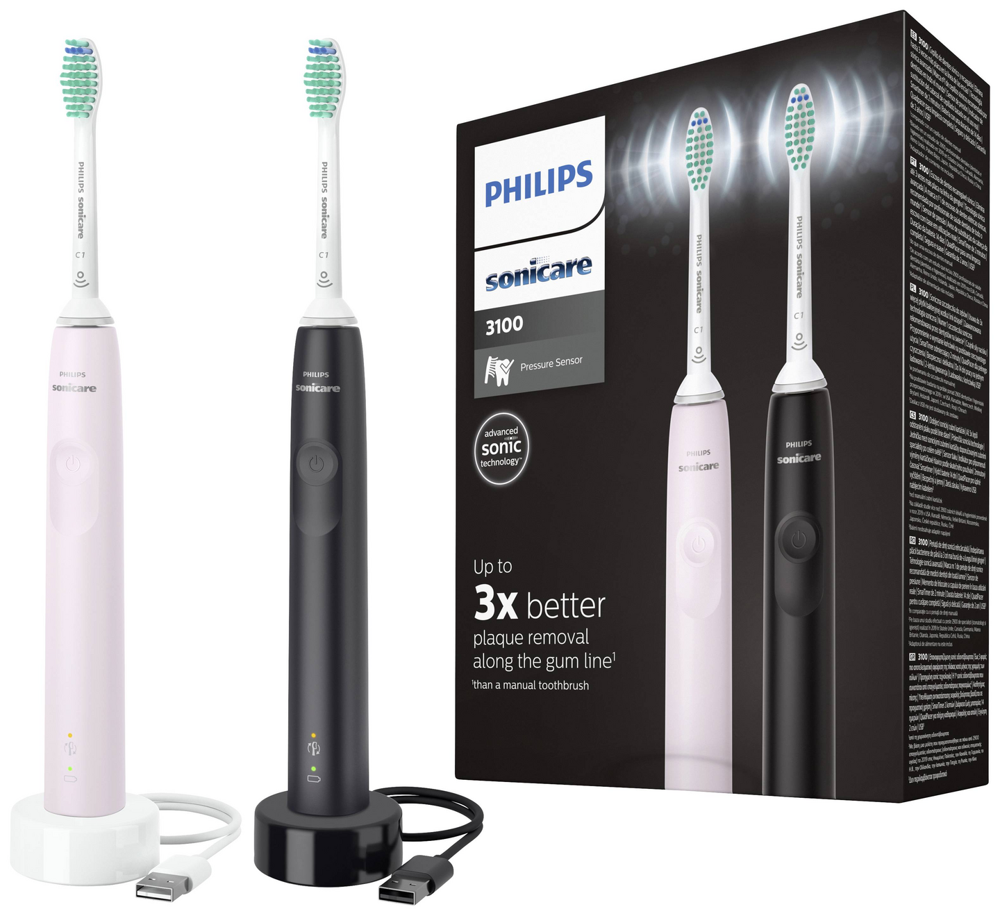 Philips Sonicare 3100 series HX3675/15 -sähköhammasharja, 2 kpl