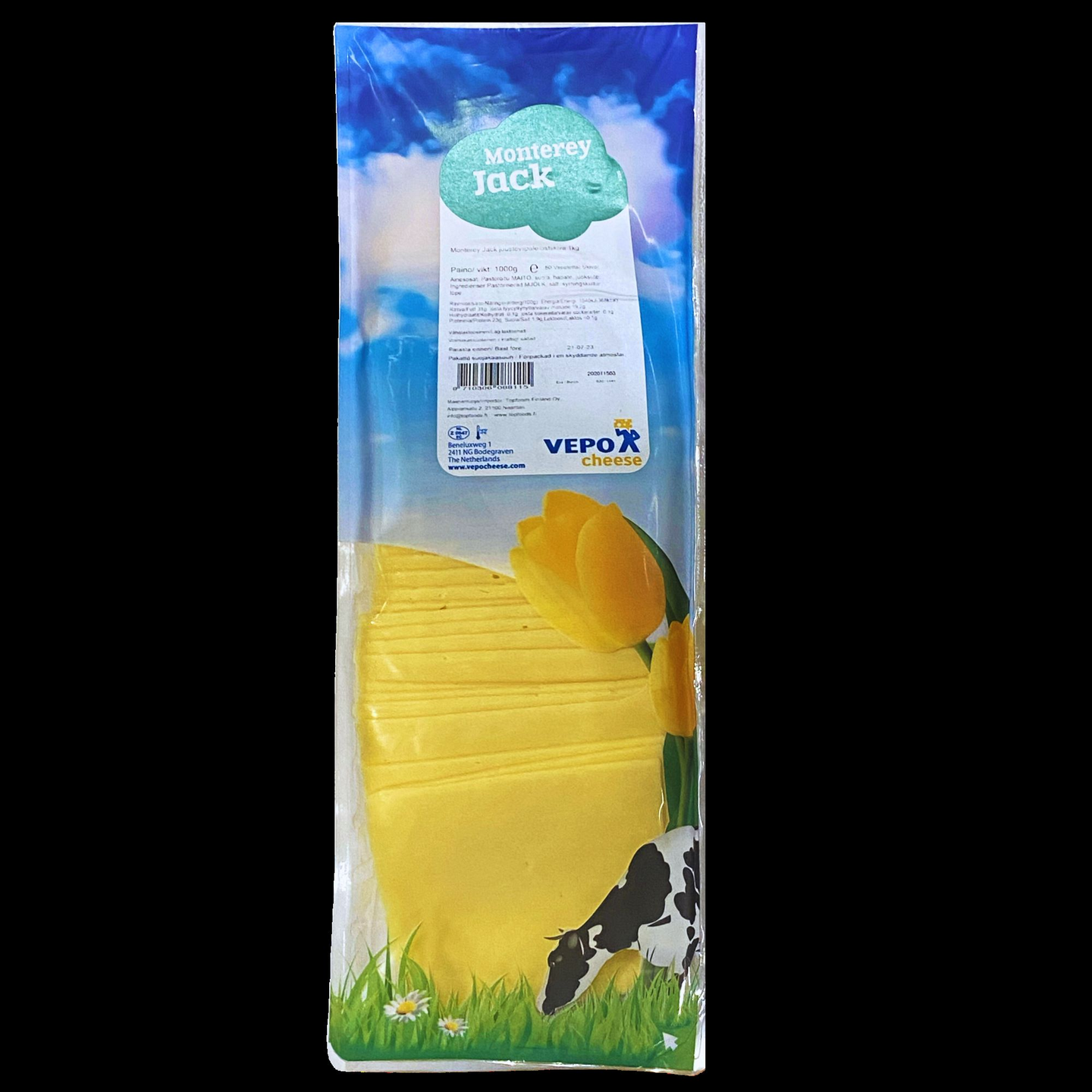 Topfoods vähälaktoosinen Monterey Jack juustoviipale 1kg, Hollanti