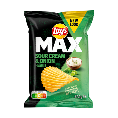 Lay's Max Sour Cream&Onion kerman ja sipulin makuinen perunalastu 27,5g
