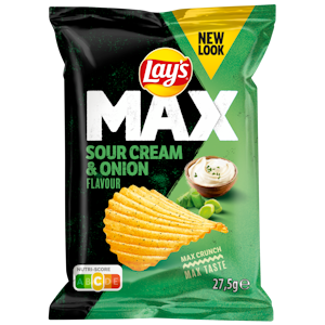 Lay's 27,5g Sour Cream&Onion kerman ja sipulin makuinen perunalastu