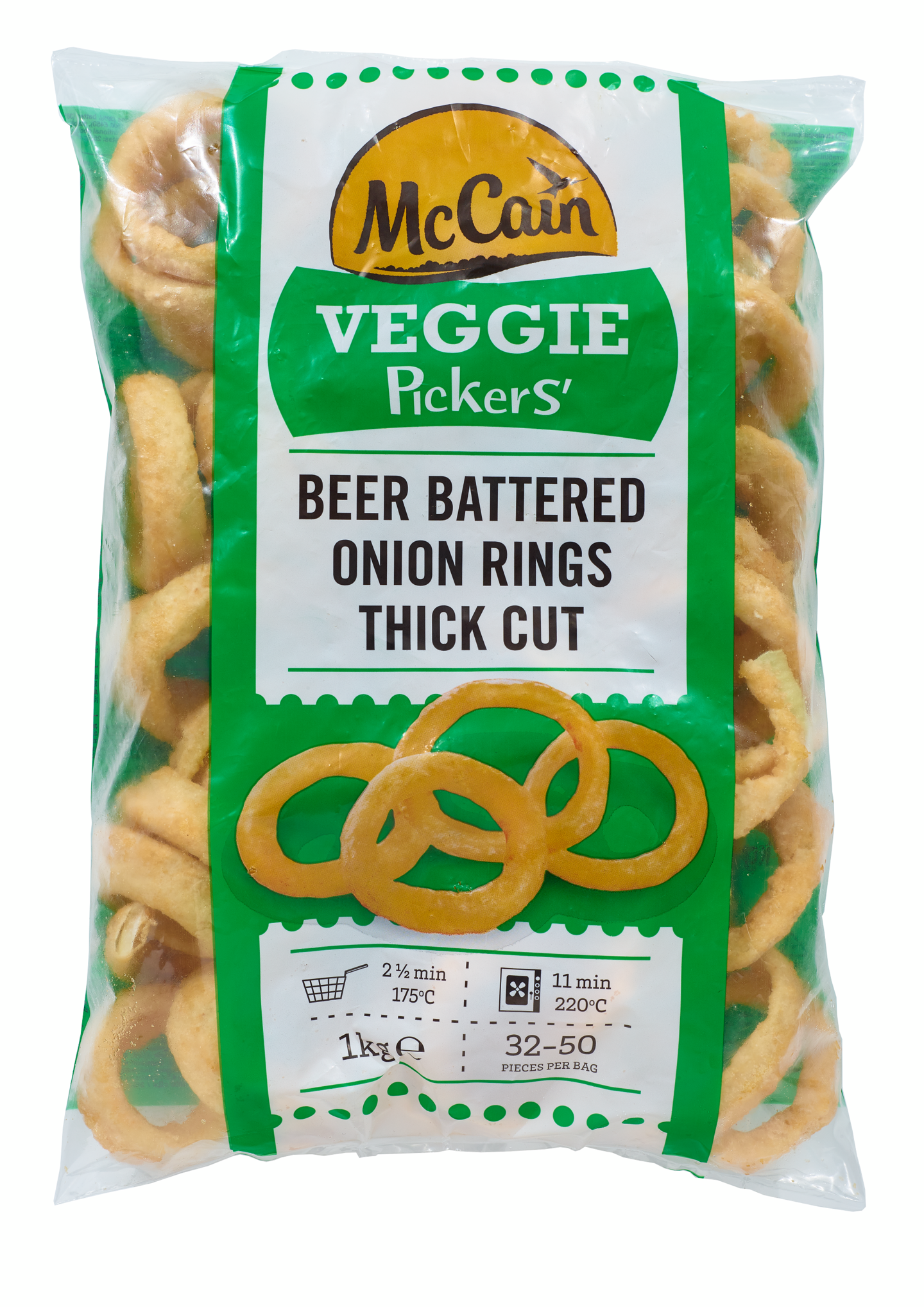 McCain sipulirenkaat rapeassa oluttaikinassa esipaistettu 1kg pakaste