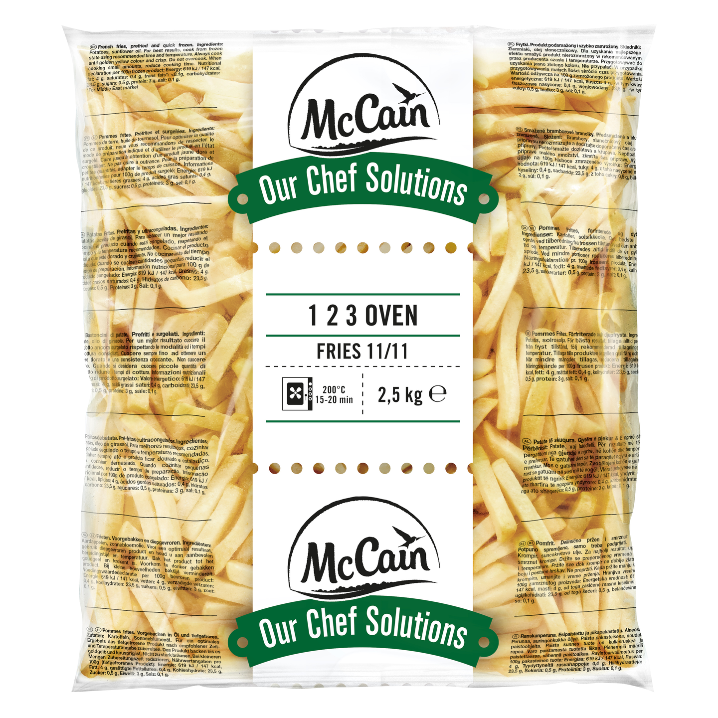 McCain uunitikkuranskanperunat 11mm 2,5kg pakaste