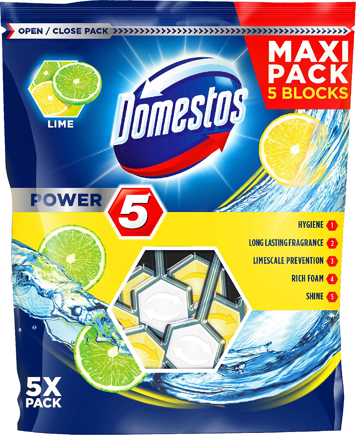Domestos Power5 wc-raikastin Lime 5-pack