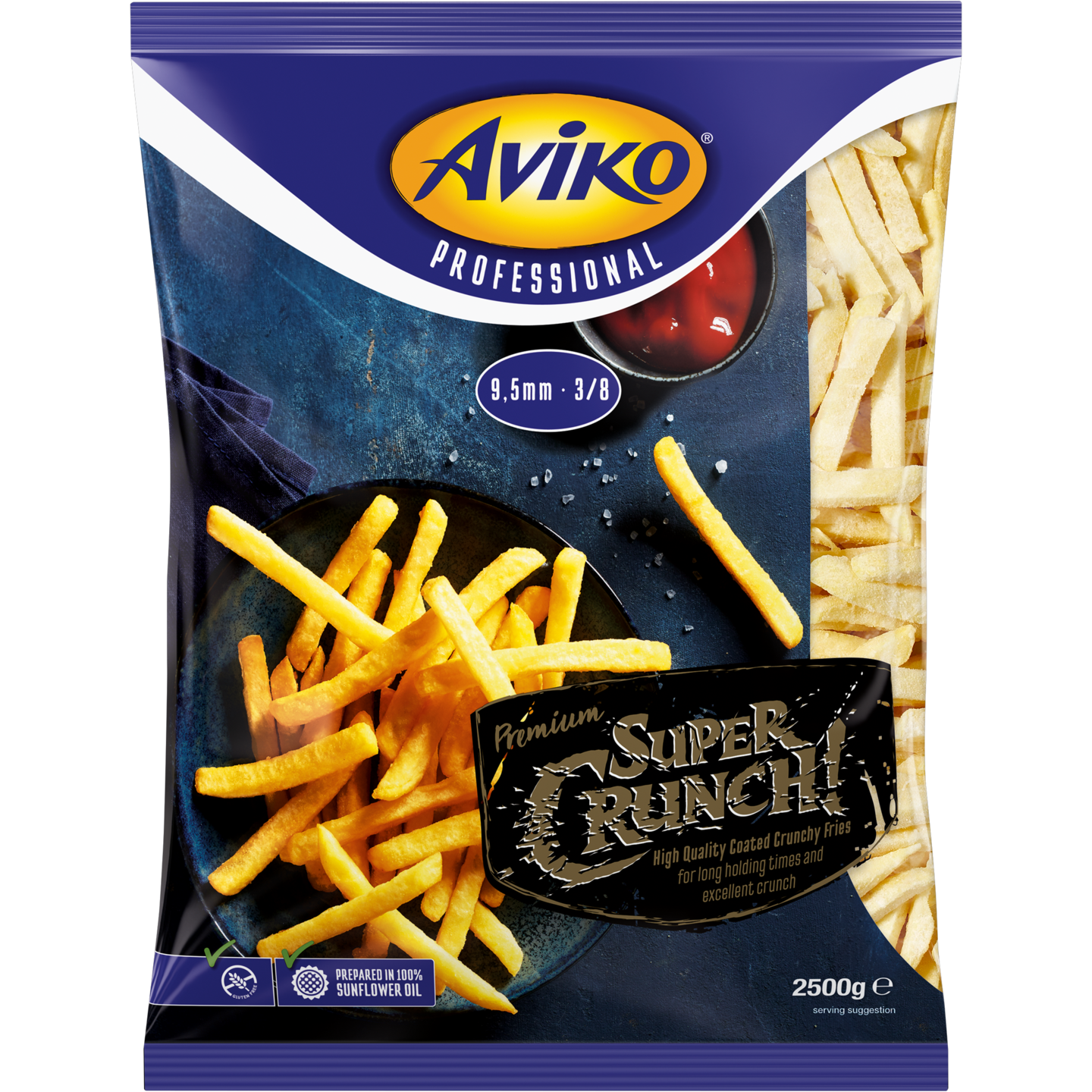 Aviko supercrunch 9,5mm ranskanperuna 2,5kg pakaste