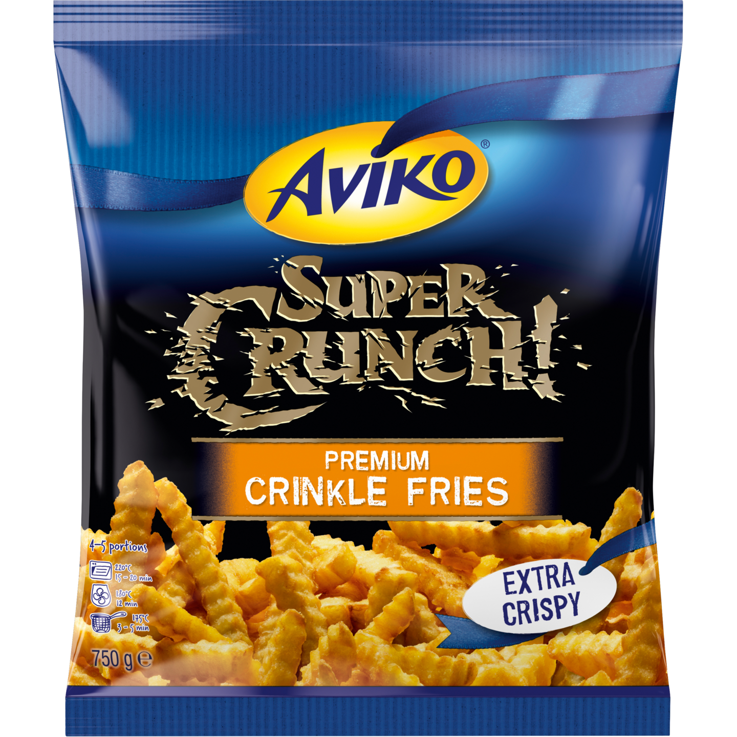 Aviko Crunch PremiumCrinkleFries 750g poimutetut ranskanperunat pakaste