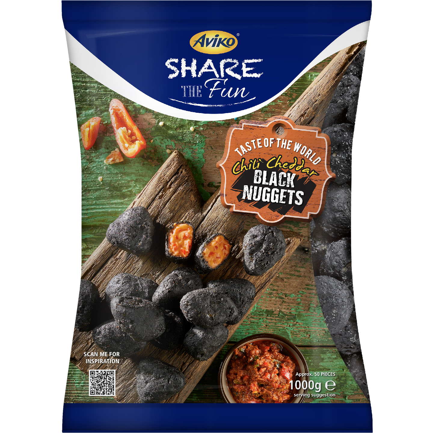 Aviko Chili cheddar black nuggets 1kg pakaste