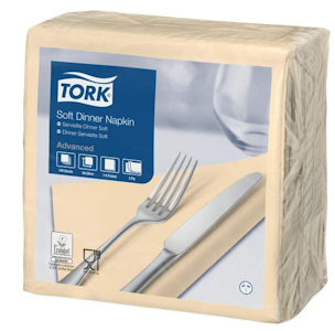 Tork Soft Dinner-lautasliina hiekka 100kpl/39cm 1/4taitto