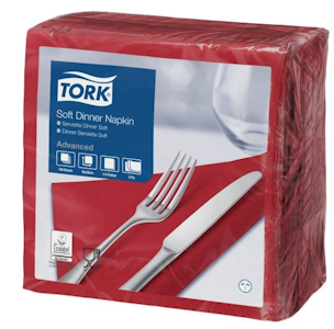 Tork Soft Dinner-lautasliina viininpunainen 100kpl/39cm 1/4taitto