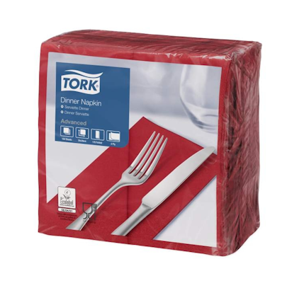 Tork Dinner-lautasliina viininpunainen 150kpl/39cm 2krs 1/8 taitto