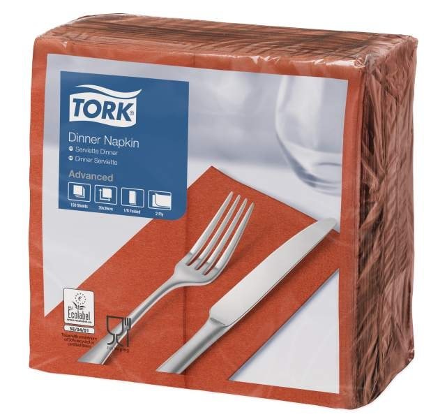 Tork Dinner-lautasliina terrakotta 150kpl/39cm 2krs 1/8taitto