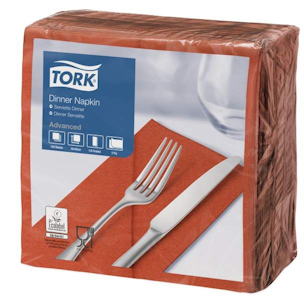 Tork Dinner-lautasliina terrakotta 150kpl/39cm 2krs 1/8taitto