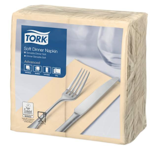 Tork Soft Dinner-lautasliina hiekka 100kpl/39cm 3kert 1/8taitto