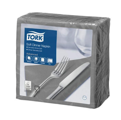 Tork Soft Dinner-lautasliina harmaa 100kpl/39cm 1/4taitto