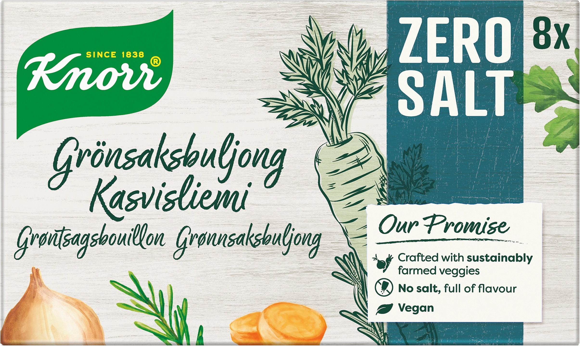 Knorr Liemikuutio Zero Salt Kasvis 8x9g